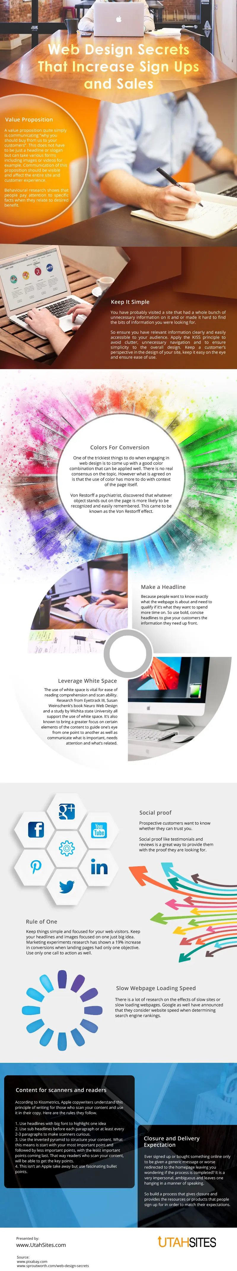 Web Design Secrets That Increase Sign Ups and Sales [infographic]