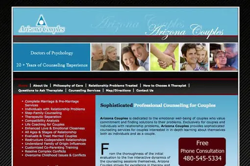 Arizona Couples Website Design Before