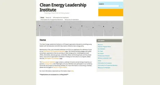 Clean Energy Leaders Website Design Before