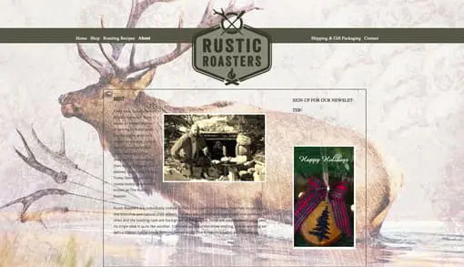 Rustic Roasters website Design Before