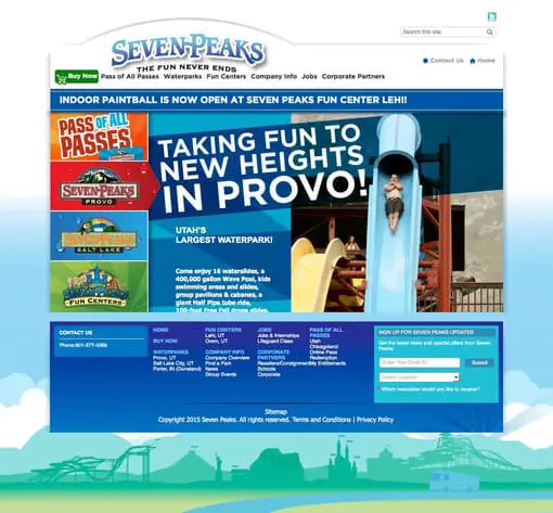 Seven Peaks Website Design Before