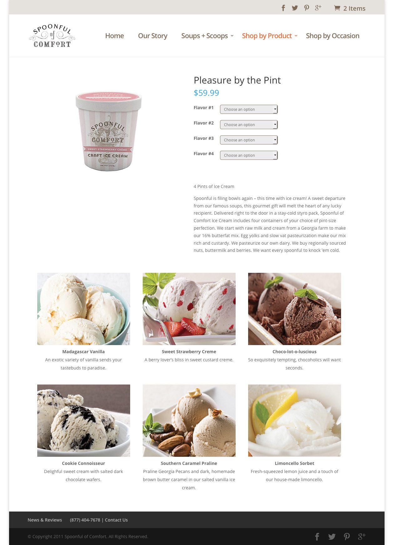 Ice cream product page design after Ice cream product page design after