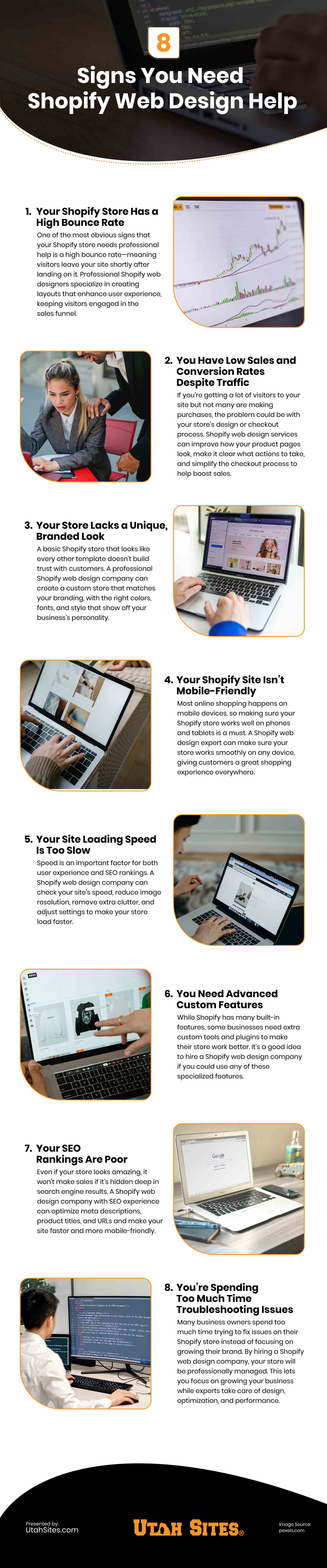 8 Signs You Need Shopify Web Design Help Infographic